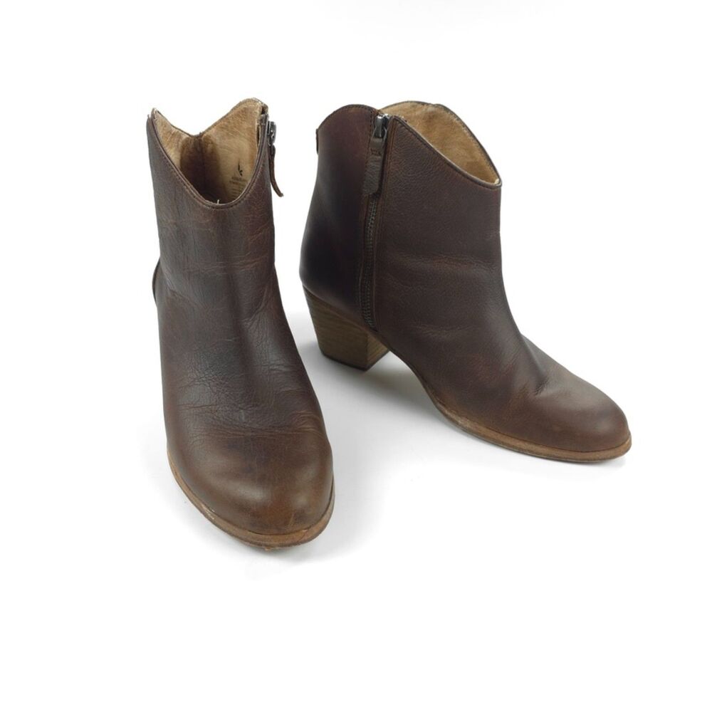 UGG Koolaburra Notela Ankle Bootie Leather Block Heel Elevated Western Boho 8